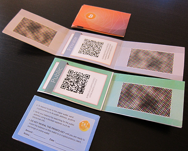 Overview image of 4 paper wallet